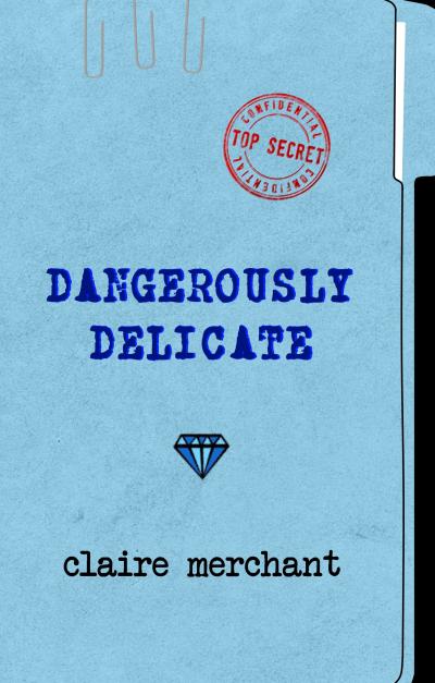 Book cover DD blue folder paper clip top secret diamond
