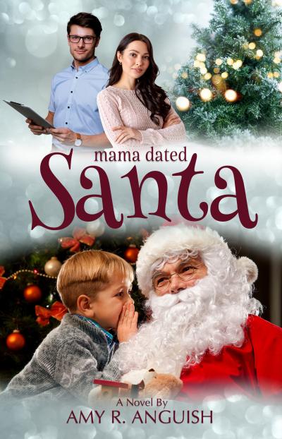 couple at odds with each other, Santa and little boy talking