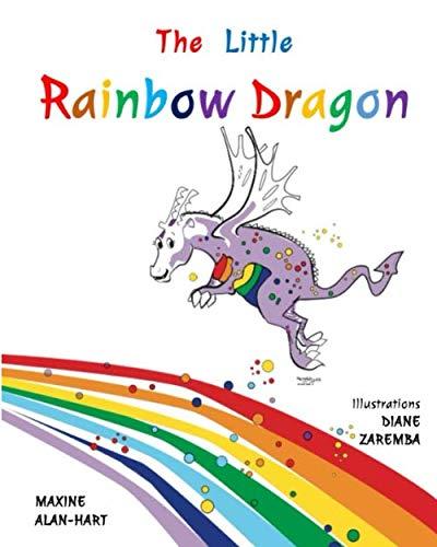 Cover page showing the Little Rainbow Dragon flying above his Rainbow home.