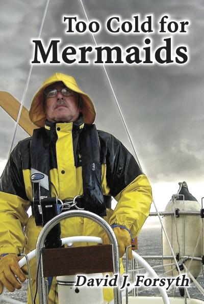 Author at the helm in heavy weather.