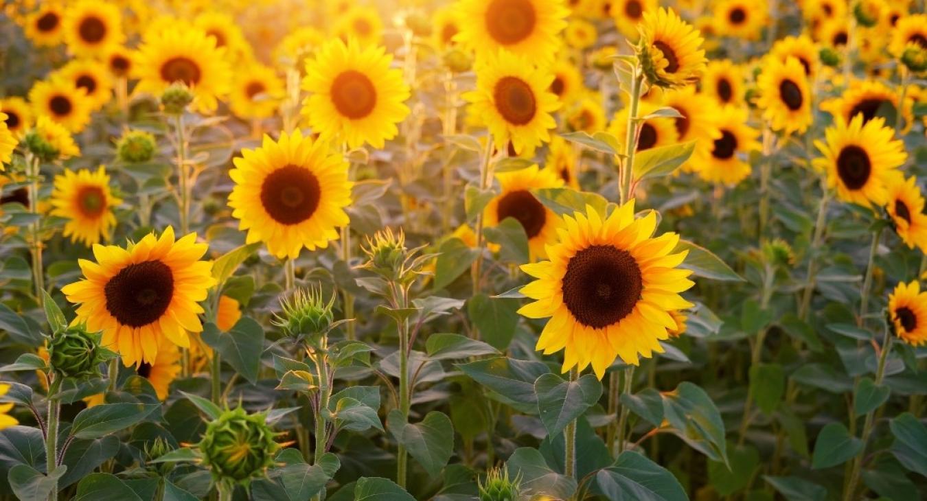 Sunflowers in sunlight